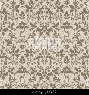 Floral seamless pattern. Branch with leaves ornament. Flourish nature garden textured background Stock Vector