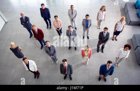 Top view of businessmen and businesswomen Stock Photo