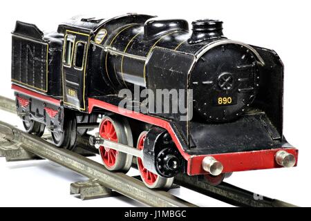 old model railway isolated on white background Stock Photo