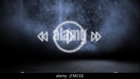 Digital composite of Digital composite image of music buttons made of cloud texture Stock Photo