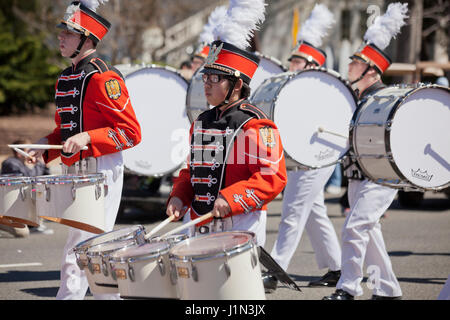 High school marching band tenor drummer - USA Stock Photo - Alamy