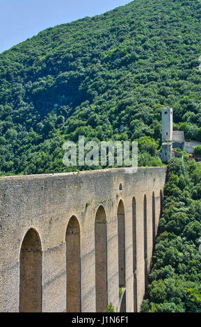 Ponte delle Due Torri. Spoleto. Umbria. Italy. Stock Photo