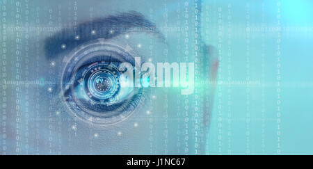 Close up of female futuristic digital eye Stock Photo