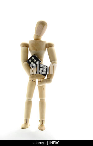 Puppet and dice Stock Photo