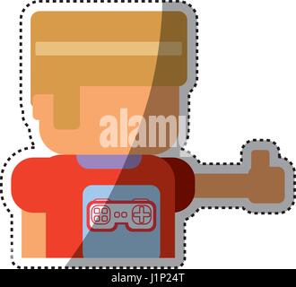 Gamer boy pixelated Stock Vector