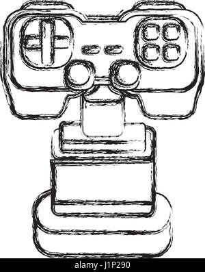 white pixel art 8 bit gamepad for game console - Isolated vector icon ...