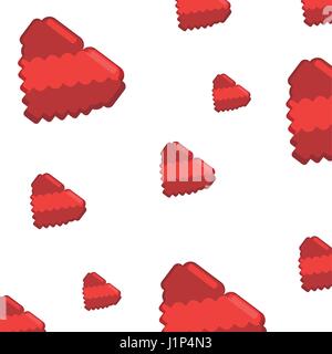 Hearts pixel art icons set. Red and grey hearts isolated. Vector ...
