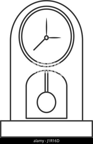 clock time watch pendulum outline Stock Vector
