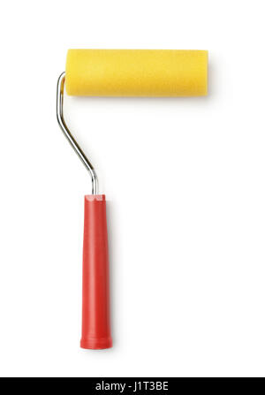 Top view of paint roller isolated Stock Photo