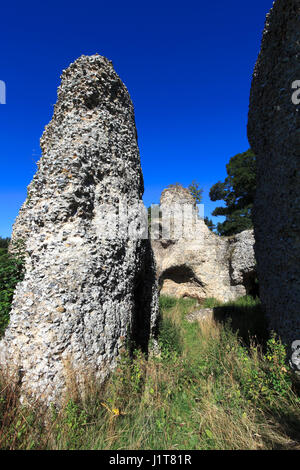 The ruins of Saffron Walden Castle, Saffron Walden town, Essex, England, UK Stock Photo