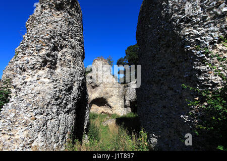 The ruins of Saffron Walden Castle, Saffron Walden town, Essex, England, UK Stock Photo