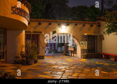 Spanish Village Art Center photographed at night. Balboa Park, San Diego, California, USA. Stock Photo