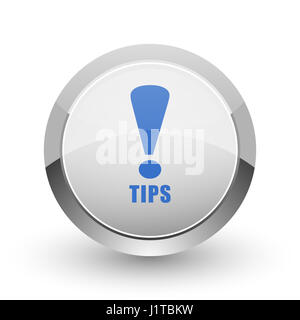Tips chrome border web and smartphone apps design round glossy icon. Stock Photo