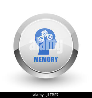Memory chrome border web and smartphone apps design round glossy icon. Stock Photo