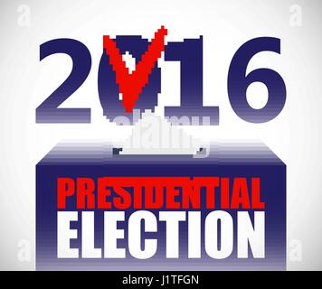Vote vector illustration. Ballot and politics. Putting voting ballot in ballot box. Voting and election concept. Make a choice image. Stock Vector