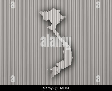 Map of Vietnam on corrugated iron Stock Photo - Alamy