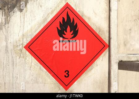 pictogram for chemical hazard - flammable liquid Stock Photo