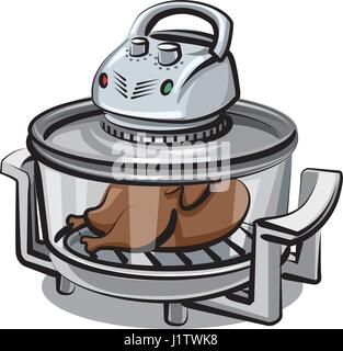 illustration of electric grill appliance for baking meal Stock Vector