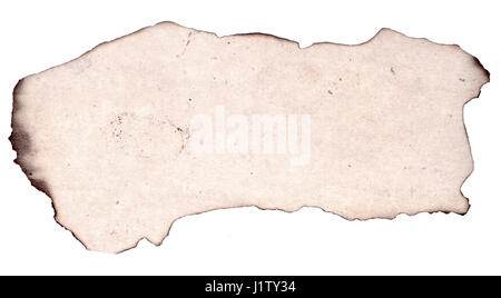 old paper with burnt edges isolated on white background Stock Photo