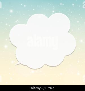 Speech Bubble with Sample Text against Abstract Glossy Star Sky  Stock Vector