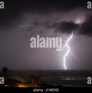 Lightning Over Aliwal Shoal, South Africa Stock Photo