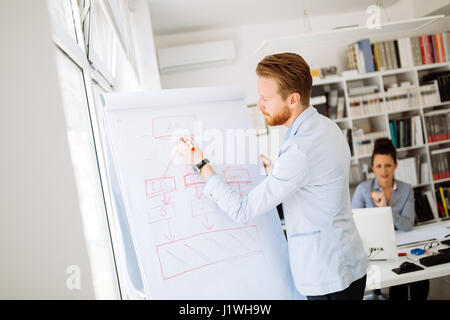 Lecture and  training  in business office for white collar colleagues Stock Photo