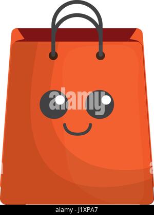 kawaii shopping bag icon  Stock Vector