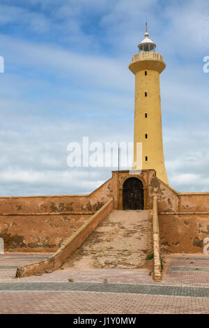 Lighthouse on the Atlantic coast of Rabat, Morocco Stock Photo