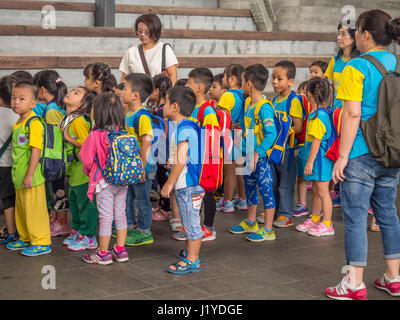 Yilan, Taiwan - October 14, 2016: The Taiwanese youths on a scholl  trip. Stock Photo