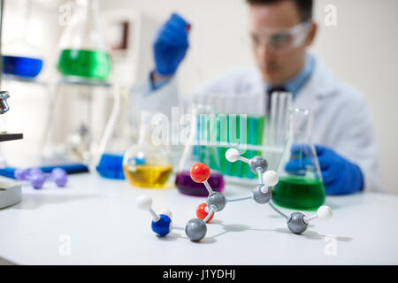dna, molecule, chemistry in laboratory science test Stock Photo