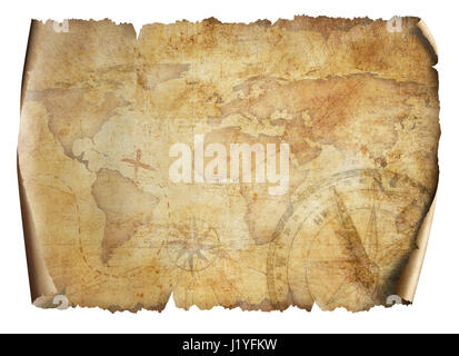old parchment pirate island map Stock Photo - Alamy