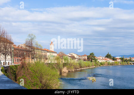 travel to Italy - cityscape with waterfront of Adige river in Verona city in spring Stock Photo