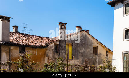 travel to Italy - old residential urban houses in Vicenza city in spring Stock Photo