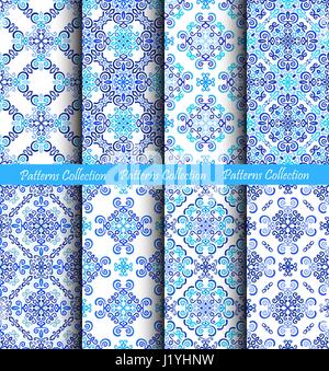 Weave Patterns Blue Backgrounds Stock Vector