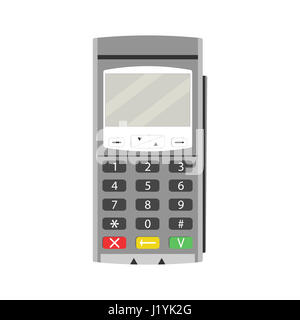 Terminal for payment by card. Payment machine, credit card and pos terminal, vector credit card machine, illustration of card terminal Stock Photo