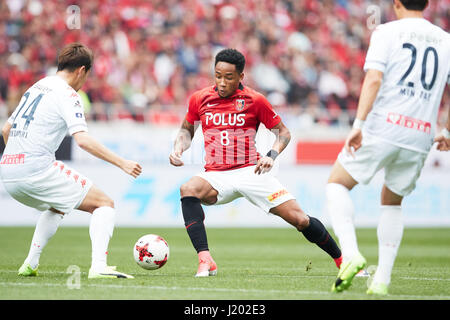 Saitama, Japan. 22nd Apr, 2017. Rafael da Silva (Reds), April 22, 2017 - Football/Soccer : 2017 J1 League match between Urawa Red Diamonds 3-2 Consadole Sapporo at Saitama Stadium 2002 in Saitama, Japan. Credit: AFLO SPORT/Alamy Live News Stock Photo