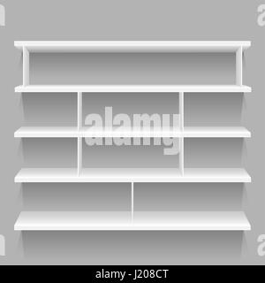 Shelf Store Supermarket Mockup Stand. Retail Shelf Display Empty Vector 