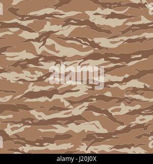 Desert Tiger stripe Camouflage seamless patterns. Vector Illustration. Stock Vector