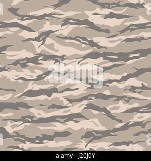 Desert Tiger stripe Camouflage seamless patterns. Vector Illustration. Stock Vector