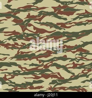 Desert Tiger stripe Camouflage seamless patterns. Vector Illustration. Stock Vector