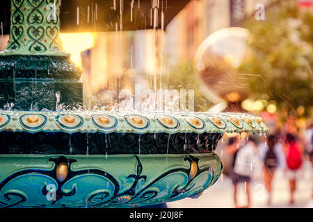 Adelaide Arcade fountain at Rundle Mall with Balls on the background, South Australia Stock Photo