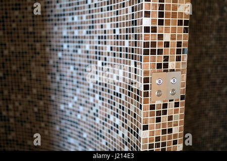 Modern digital steam bath with mosaic tiles Stock Photo