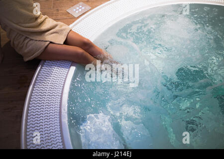 Modern jacuzzi bath in wellness spa resort Stock Photo