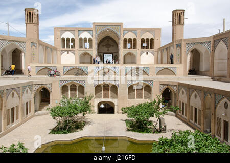 Agha Bozorg historical mosque and theological school in Kashan, Iran was built in late 18th century by master-mimar Ustad Haj Sa'ban-ali. Stock Photo