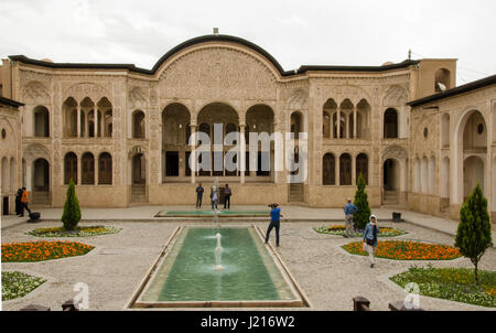 Tabātabāei historical house built in the early 1880s for affluent Tabatabaei family. House was designed by famous architect Ustad Ali Maryam. Stock Photo