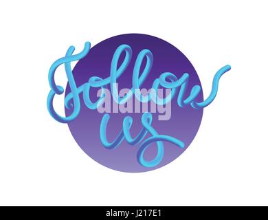 Follow us gradient illustration buttom foe social networks Stock Vector