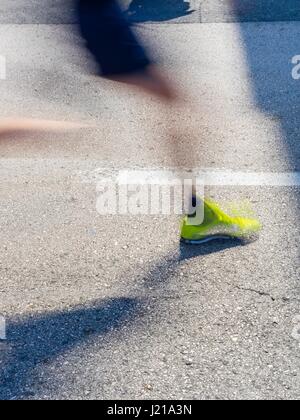 Running on street Stock Photo