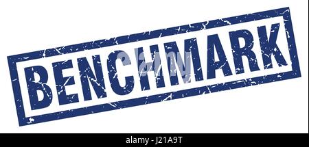 square grunge blue benchmark stamp Stock Vector
