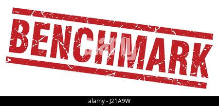 square grunge red benchmark stamp Stock Vector