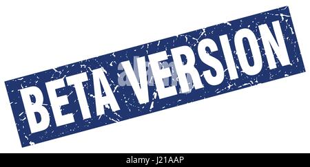 square grunge blue beta version stamp Stock Vector